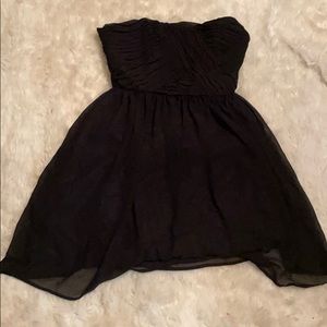 Black strapless cocktail dress
